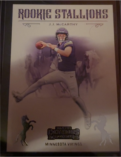 2023 Panini Contenders Rookie Stallions #J.J. McCarthy — front