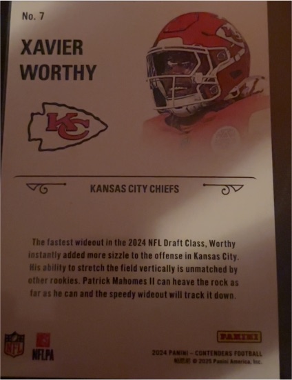 2024 Panini Contenders Football #7 Xavier Worthy — front