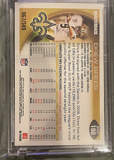 2007 Topps #100 Drew Brees — back