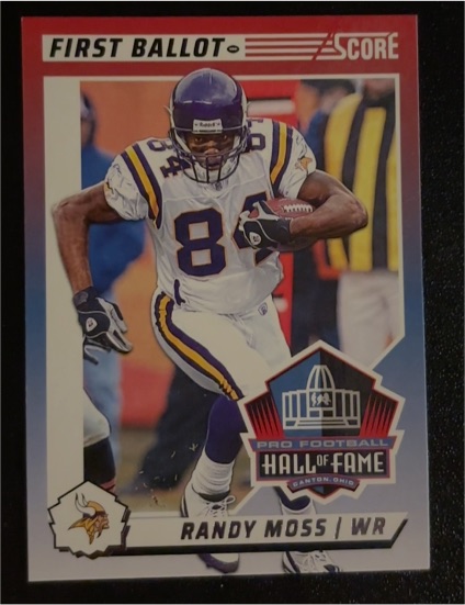2005 Score First Ballot #HOF-1 Randy Moss — front