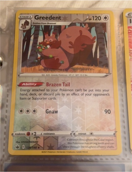 2021 Pokémon #128 Greedent — front
