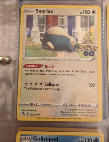 2022 Pokémon GO #055 Snorlax — front