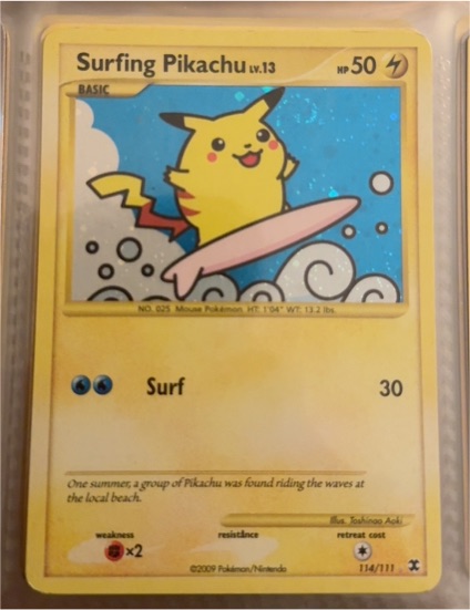 2009 Pokémon #114 Surfing Pikachu — front