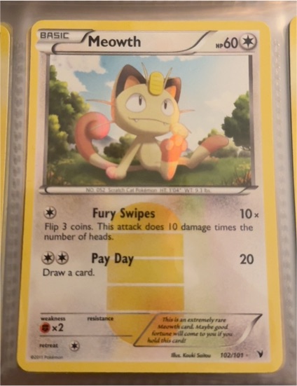 2011 Pokémon Black & White Noble Victories #102/101 Meowth — front