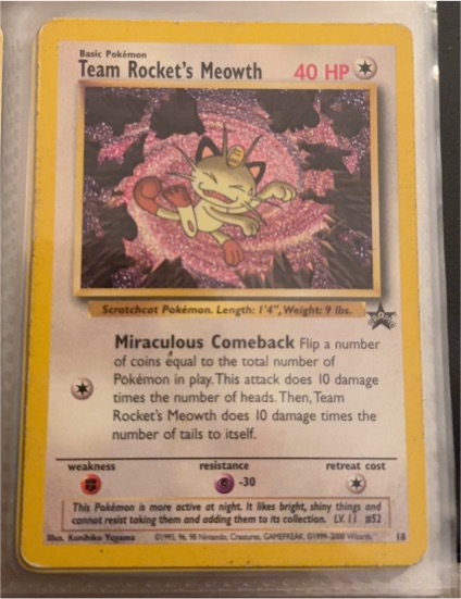 2000 Team Rocket's Meowth #18 Black Star Promo — front