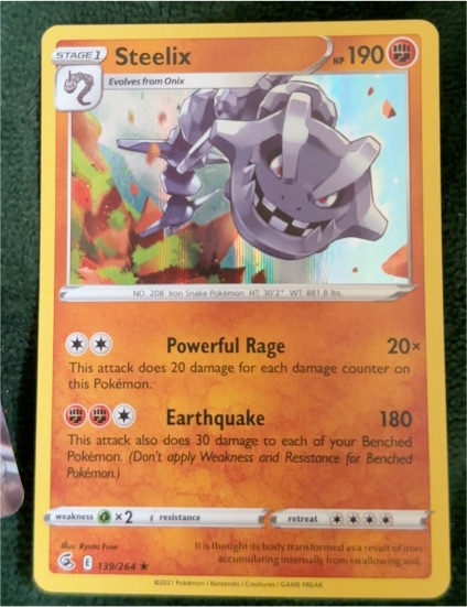 2021 Pokémon Sword & Shield Fusion Strike #139 Steelix — front