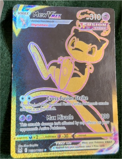 2021 Pokémon TCG Fusion Strike #TG30 Mew VMAX Gold Secret Rare — front