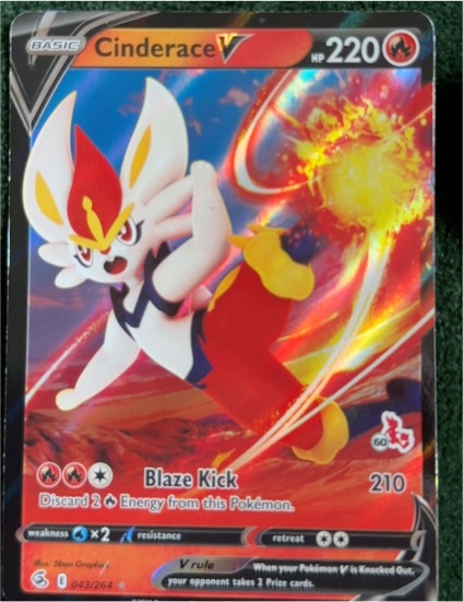 2021 Pokémon TCG Fusion Strike #043 Cinderace V — front