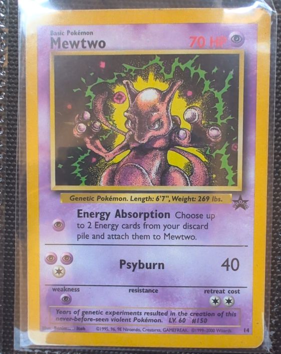 1999 Pokémon Black Star Promo #14 Mewtwo — front