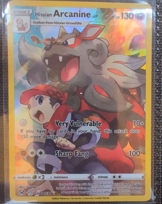 2022 Pokémon TCG SWSH11: Lost Origin Trainer Gallery #TG08/TG30 Hisuian Arcanine — front