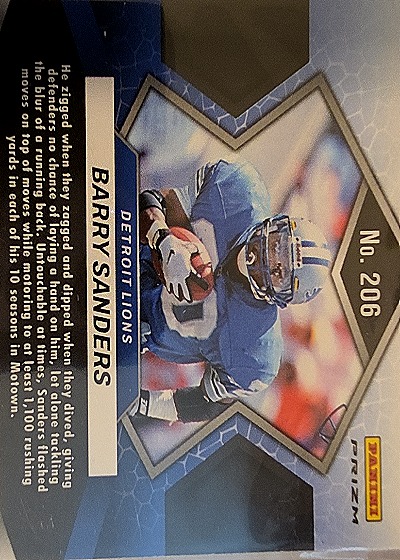 2022 Panini Mosaic #206 Barry Sanders — back