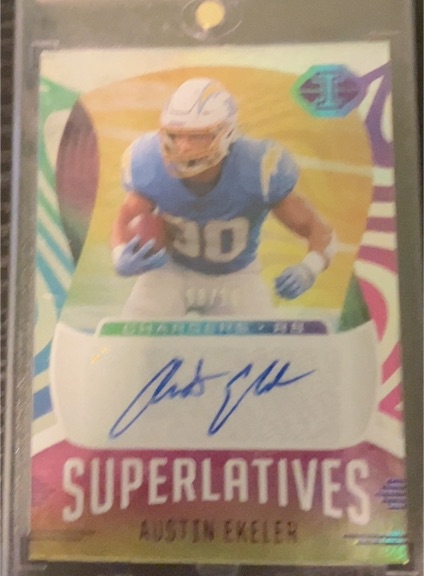 2021 Panini Illusions Superlatives #SU-55 Austin Ekeler — front