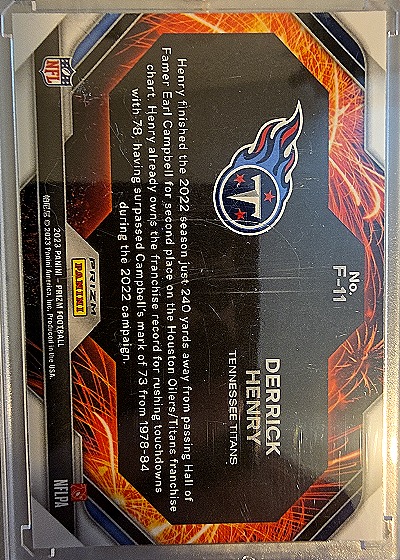2023 Panini Prizm Football #F-11 Derrick Henry Fireworks — back