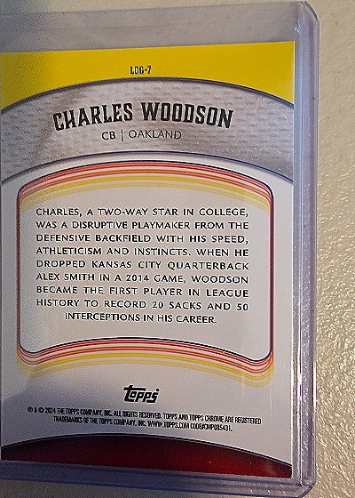 2024 Topps Chrome Legends of the Gridiron #LOG-7 Charles Woodson — back