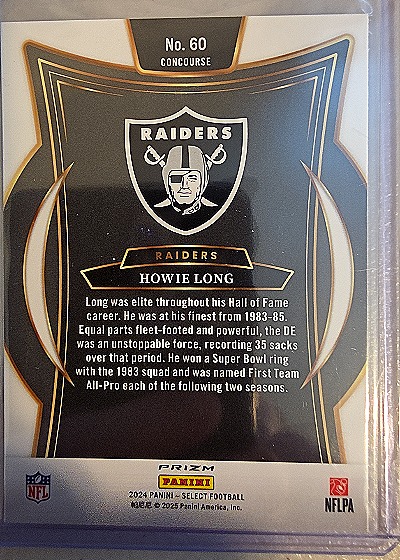 2024 Panini Select Football #60 Howie Long — back