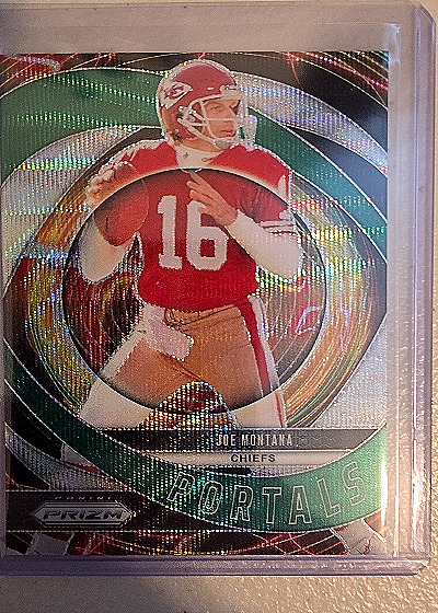 2024 Panini Prizm #1 Joe Montana Portals Green Wave — front