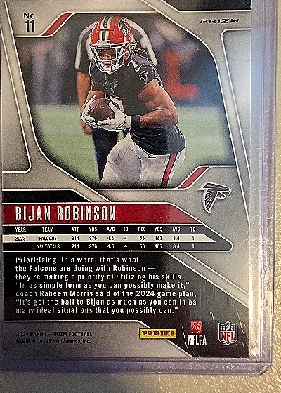 2024 Panini Prizm #11 Bijan Robinson — back