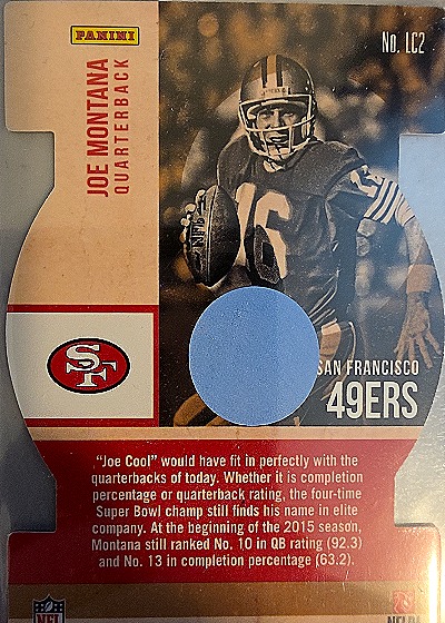 2015 Panini Contenders Legendary Contenders #LC2 Joe Montana — back
