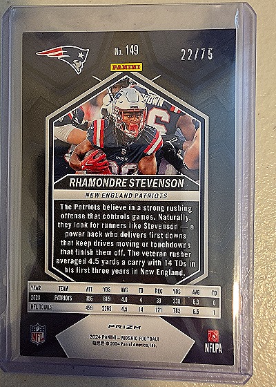 2024 Panini Mosaic #149 Rhamondre Stevenson — back