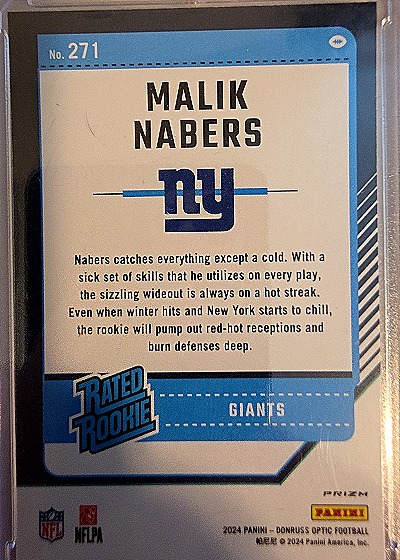 2024 Panini Donruss Optic #271 Malik Nabers — back