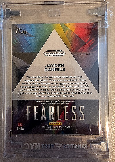 2024 Panini Prizm Draft Picks Fearless #F-JD Jayden Daniels — back