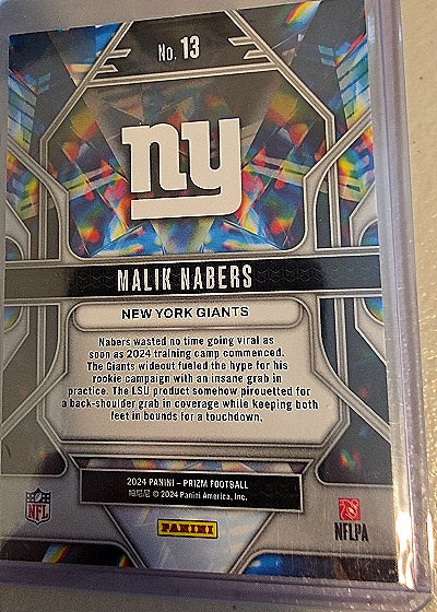 2024 Panini Prizm #13 Malik Nabers Prizmatic — back