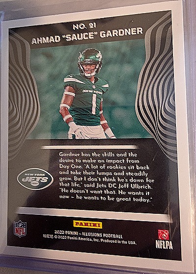 2022 Panini Illusions #21 Ahmad Sauce Gardner — back