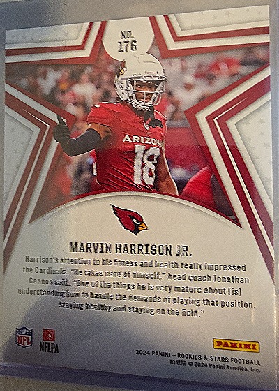 2024 Panini Rookies & Stars #176 Marvin Harrison Jr. — back