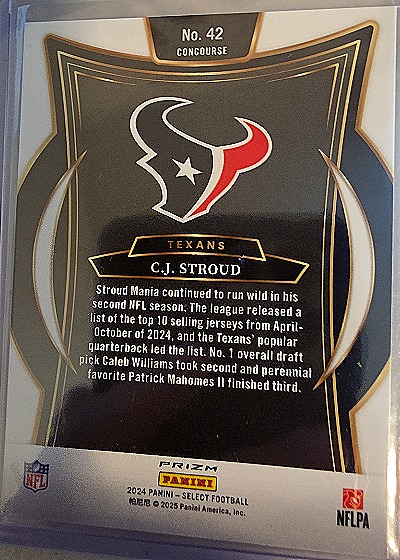 2024 Panini Select #42 C.J. Stroud — back