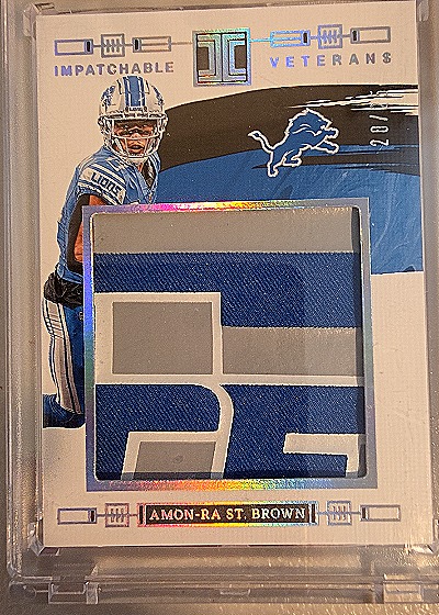 2024 Panini Impeccable Impatchable Veterans #IPV-ASB Amon-Ra St. Brown — front