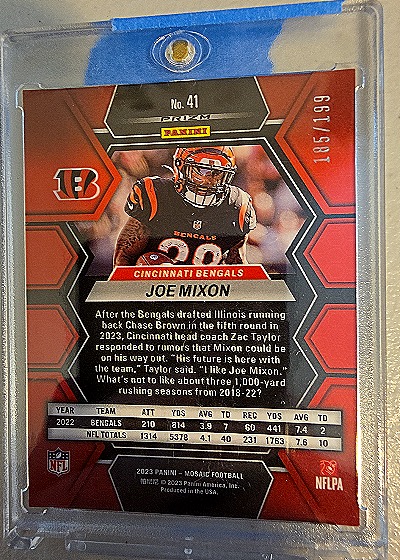 2023 Panini Mosaic #41 Joe Mixon — back