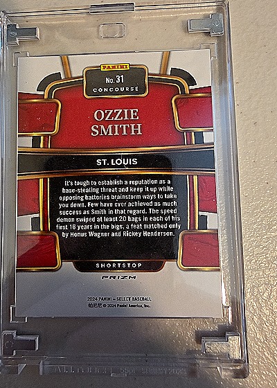 2024 Panini Select Baseball #31 Ozzie Smith — back