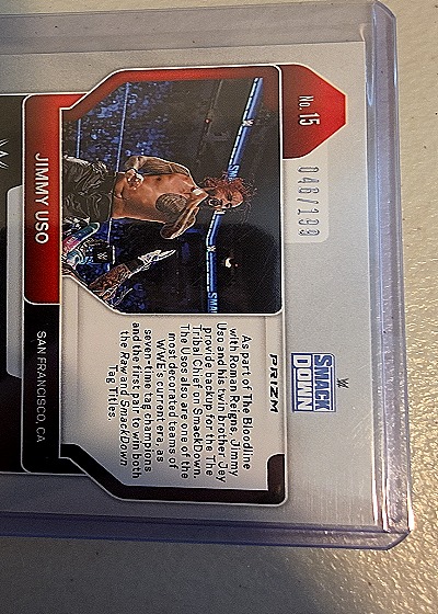 2022 Panini Prizm WWE #15 Jimmy Uso — back