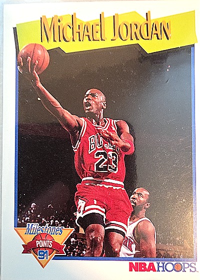 1991 Hoops #317 Michael Jordan Milestones Points — front