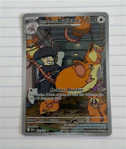 2025 Pokémon Team Rocket's Raticate #202/182 — front