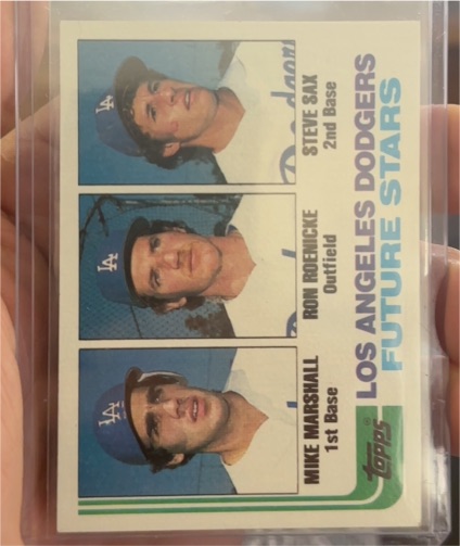 1982 Topps #681 Dodgers Future Stars Mike Marshall/Ron Roenicke/Steve Sax — front