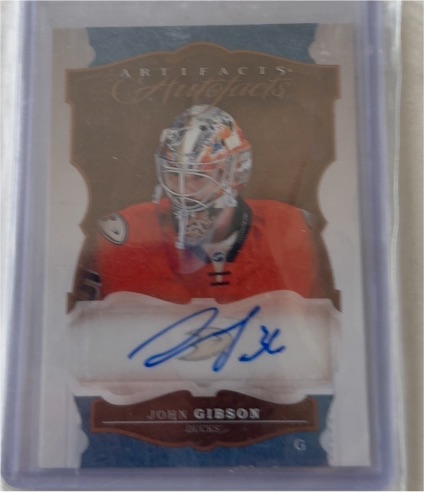 2016-17 Upper Deck Artifacts Autofacts #A-JG John Gibson — front