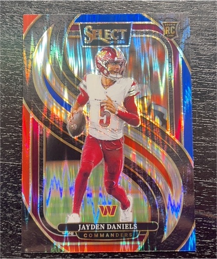 2024 Panini Select #112 Jayden Daniels Premier Level Silver Prizm RC — front