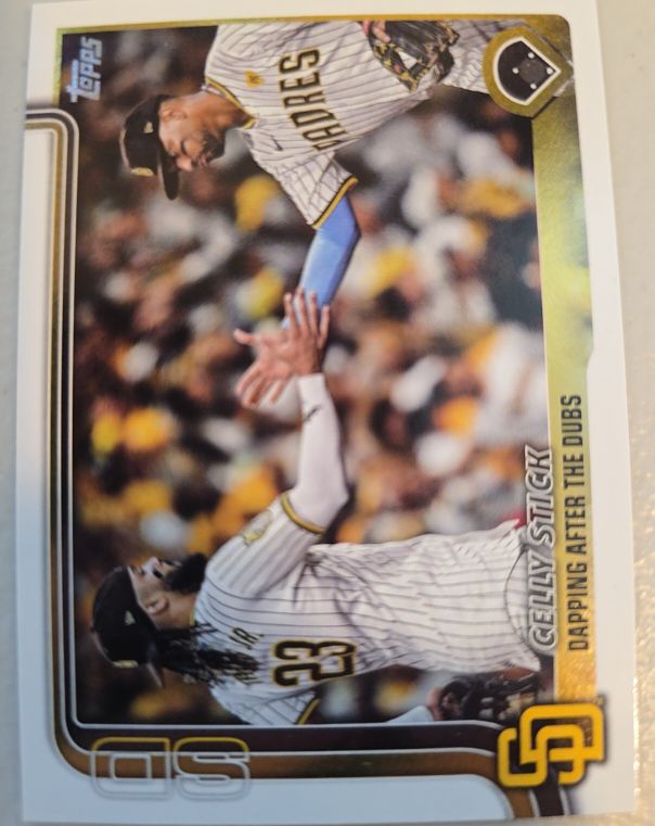 2025 Topps #389 Celly Stick: Dapping After the Dubs — front