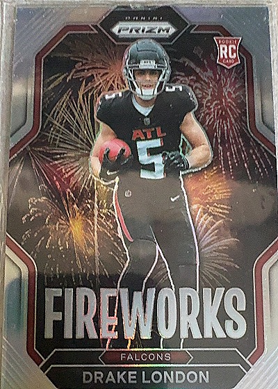 2022 Panini Prizm Fireworks #F-20 Drake London — front