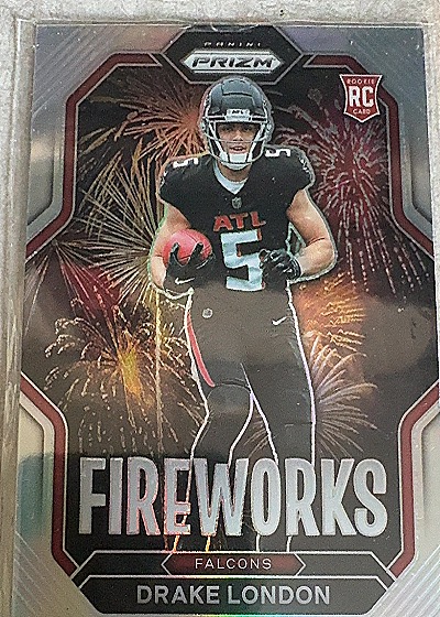 2022 Panini Prizm Fireworks #F-20 Drake London — back