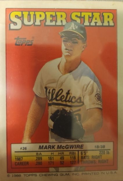 1986 Topps #36 Mark McGwire — front