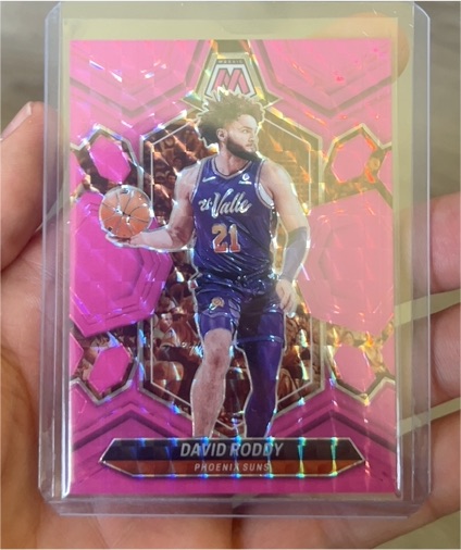 2023-24 Panini Prizm Pink Cracked Ice #21 David Roddy — front