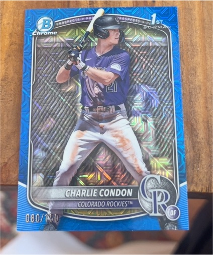 2025 Bowman Chrome #BCP-75 Charlie Condon — front