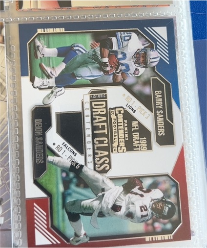 2024 Panini Contenders Historic Draft Class #11 Barry Sanders / Deion Sanders — front