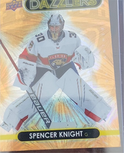2021-22 Upper Deck Series 1 #DZ-21 Spencer Knight Blue Dazzlers — front