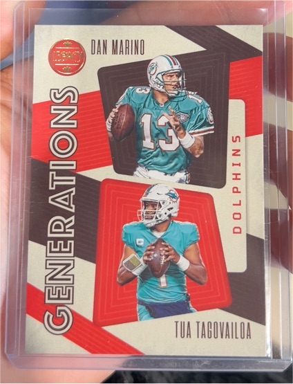 2023 Panini Legacy #GEN-5 Dan Marino / Tua Tagovailoa Generations — front
