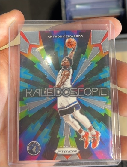 2023-24 Panini Prizm #14 Anthony Edwards Kaleidoscopic Silver — front