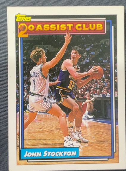 1992-93 Topps 20 Assist Club #223 John Stockton — front