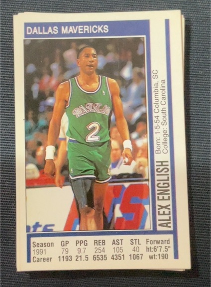 1991-92 Panini Basketball Figure #49 Dallas Maverick Alex English — front
